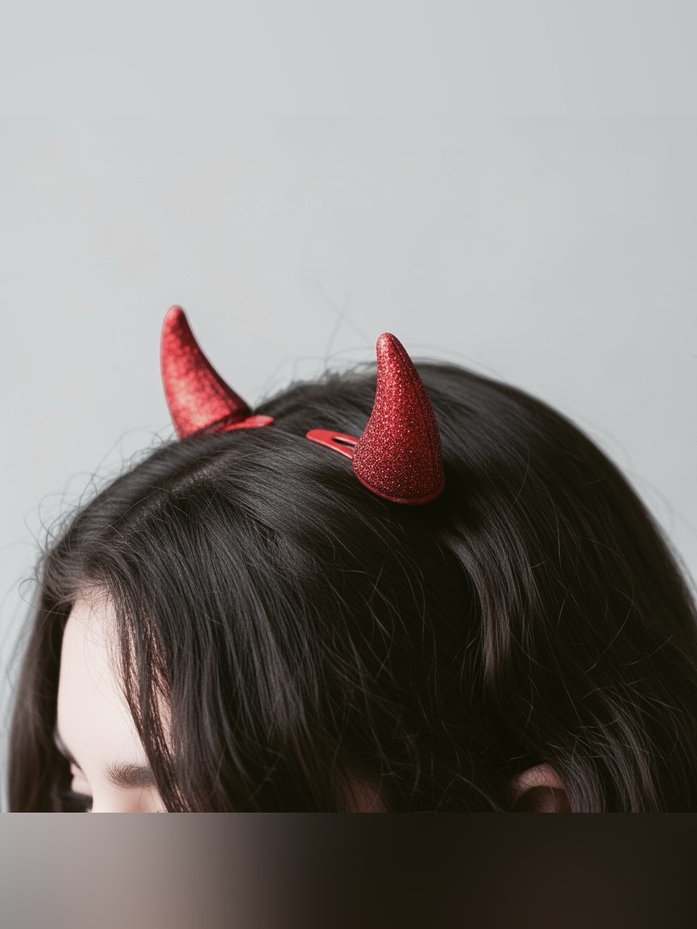 Amscan Party City Red Glitter Devil Horn Hair Clips Halloween Costume